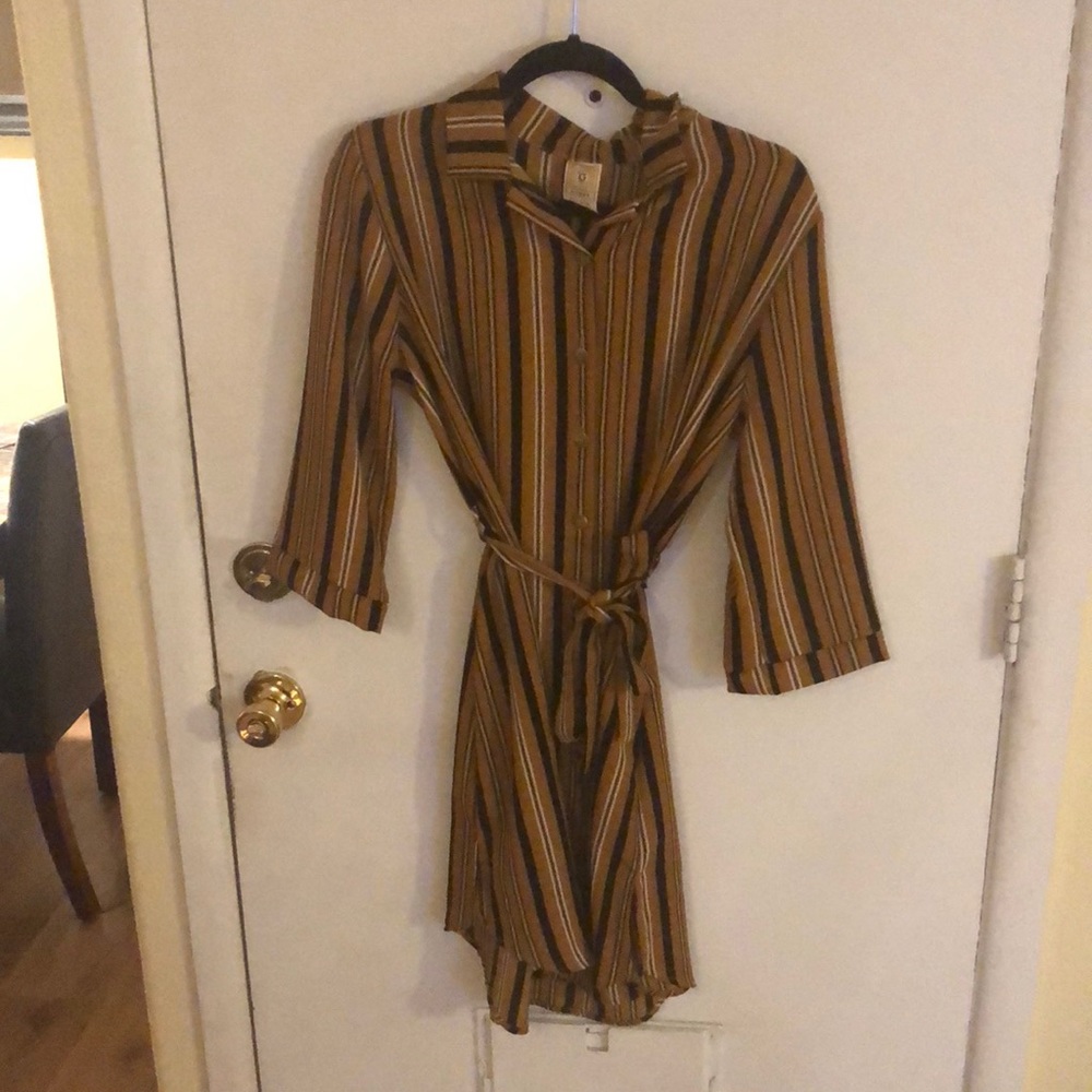 Brown and Black Stripped Dress